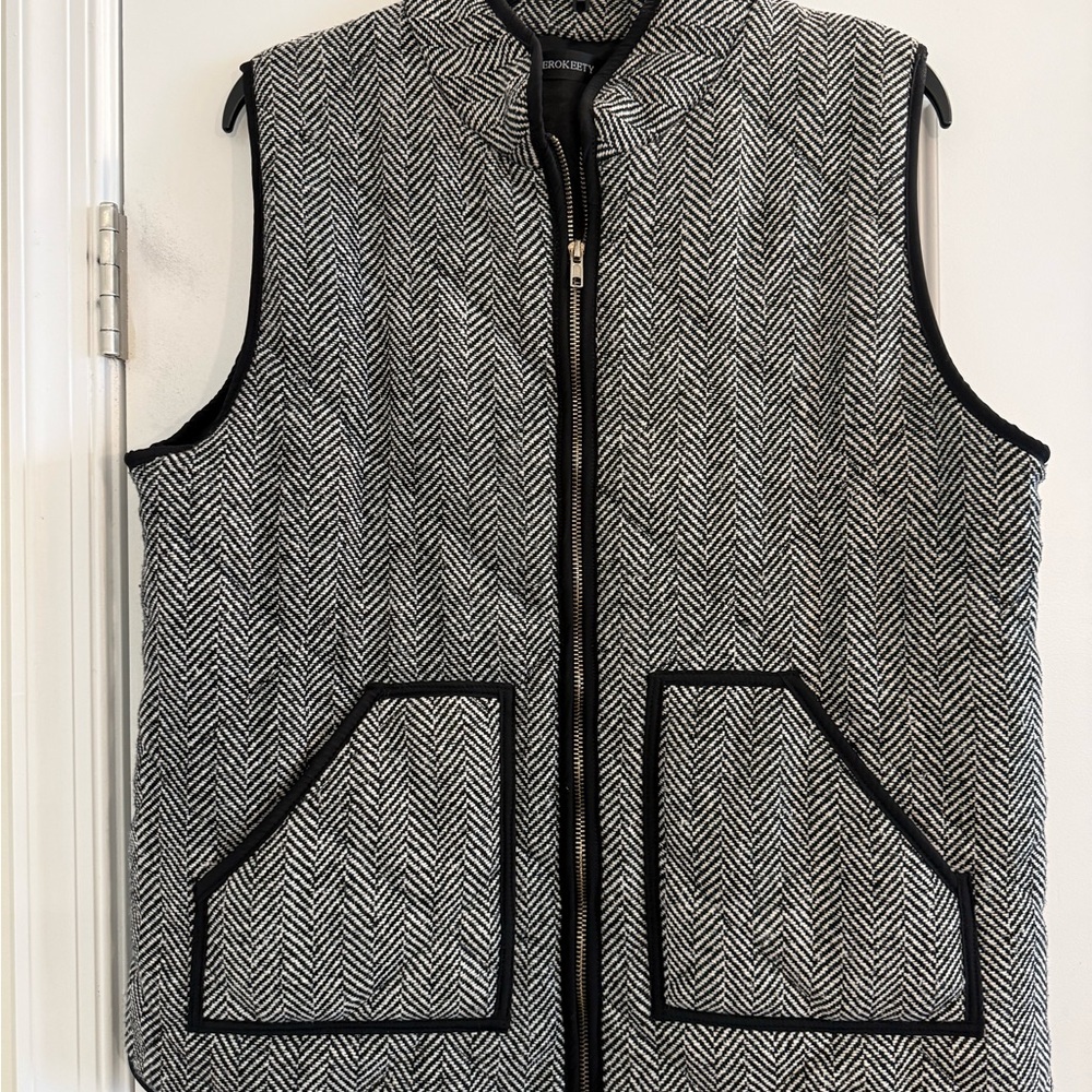 Herringbone Quilted Vest Zip Front Women’s Size XL - Picture 2 of 10
